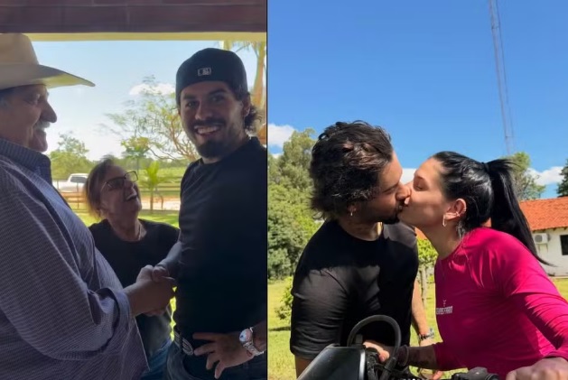 Ana Castela leva Zé Felipe para conhecer os avós em fazenda de MS